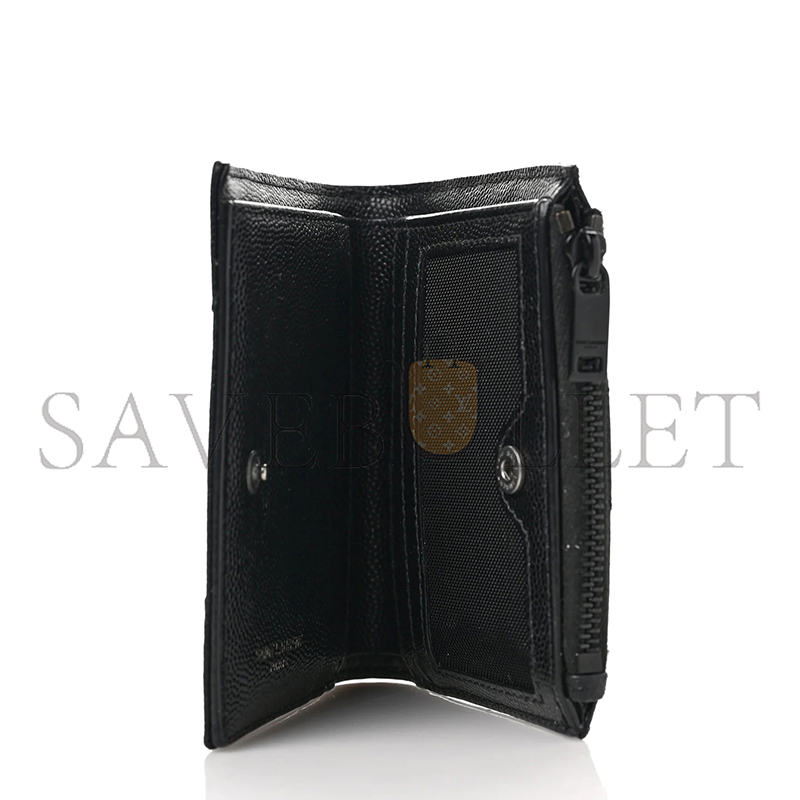 YSL CASSANDRE MATELASSÉ BI-FOLD WALLET IN GRAIN DE POUDRE LEATHER 575879 (10.5*8.5*2.5cm)